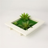 Ornements de plantes vertes suspendues artificielles 3D avec cadre photo, plastique écologique, 15x15cm, plusieurs couleurs, décoration murale pour la maison