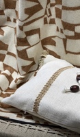Tissu jacquard géométrique en mélange de laine - Style artistique unique, idéal pour les rideaux, les coussins et la tapisserie