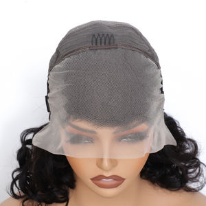 Cheveux humains vierges vietnamiens, vague profonde, trame unique, densité 150%, perruque en dentelle 4*4, fournisseur en gros - Product Image 1