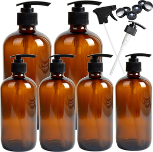 Custom 400mL PET Shampoo <b>Bottle</b> Refillable Hair Oil Lotion Pump Transparent Amber Green <b>Flip</b> <b>Top</b> Cap Cosmetic Packaging - Product Image 2