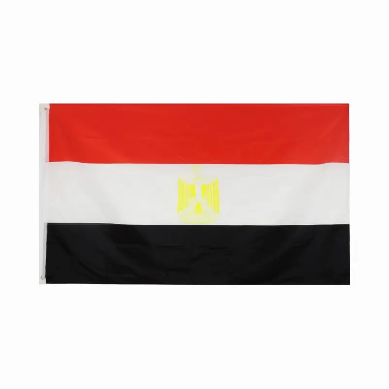 En gros sérigraphie Egypte pays drapeau amazon 100% polyester drapeaux nationaux personnalisés logo 2x3ft 3x5ft drapeau