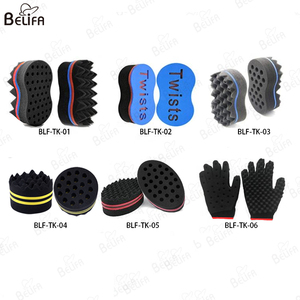 Chất lượng cao double side sóng afro <span class=keywords><strong>Curl</strong></span> miếng bọt biển phong cách khác nhau tóc Twist miếng bọt biển cho người đàn ông da đen - Product Image 6