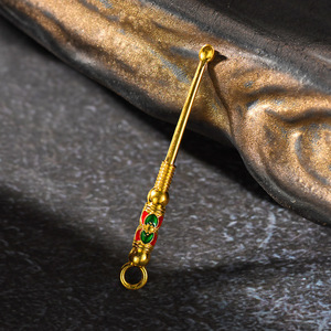 Gold Plated Alloy <b>Ear</b> <b>Pick</b> With Cloisonne Design For <b>Ear</b> Care Keychain Accessory - Product Image 1
