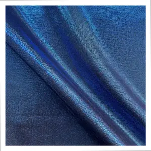 Siyuanda 160Gsm Fashion Knitted Fabric Blue Chemical Foiled Fabric Shiny Polyester Metallic Foil Fabric