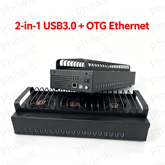 Used 2 1 OTG USB 3.0 64g Memory Phone Farm Hub Android Batch Synchronization Control Unified Management Smartphones