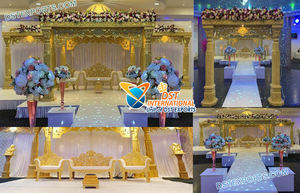 Mandap Dorado Inspirador para Bodas en Venta, Glamoroso Mandap para Ceremonia de Boda India, Increíble Mandap Dorado de FRP para Bodas en Chicago - Product Image 4