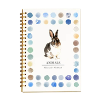Tiere & Garten Aquarell-Malbuch Spiralgebunden Anfängerfreundliches Geschenkset mit Papiereinband 6,5x9 Zoll 28 Seiten