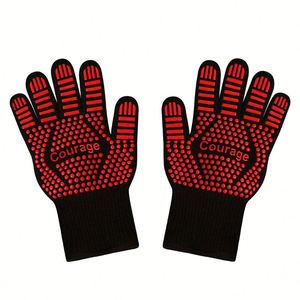 High Quality Heat Resistant <b>Silicone</b> Comfortable and Breathable Safety Work Oven Gloves Bbq for Cooking - Product Image 1