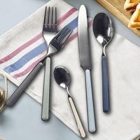NEW Arrival Gold Bulk Wedding Party Promotion Wholesale Flatware Set Stainless Steel Cutlery with Plastic Handle