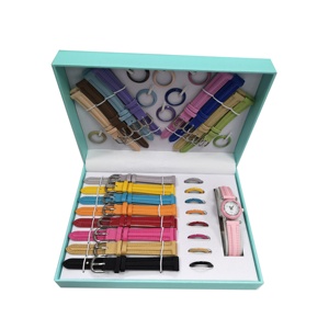 Customized Logo <strong>Interchangeable</strong> Women <strong>Watch</strong> <strong>Straps</strong> and Rings Gift <strong>Set</strong> Ladies Interchange <strong>Straps</strong> <strong>Watch</strong> <strong>Set</strong> - Product Image 1