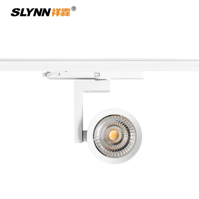 Hareketli kafa 30W COB Led ray lambası dükkanı odak lambası perakende Spot aydınlatma armatürleri Spot manyetik demiryolu izleme lambası