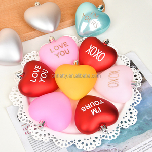 เครื่องประดับรูปหัวใจวัสดุ PVC สำหรับวันวาเลนไทน์และงานแต่งงาน ประดับด้วยกลิตเตอร์และข้อความโรแมนติก เหมาะสำหรับตกแต่งต้นคริสต์มาสที่บ้าน - Product Image 2