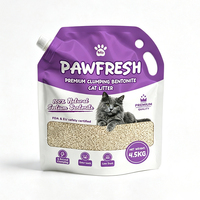 Pochette à bec verseur biodégradable et écologique de 4,5 kg, taille personnalisée, durable, avec fenêtre découpée et trou de poignée pour sacs de litière pour chat