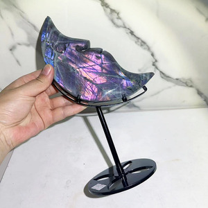 Moon <strong>Crystals</strong> Natural Reiki Gemstones Polished <strong>Witch</strong> Stuff Moon Carved Purple Labradorite <strong>Crystals</strong> Moon Face - Product Image 2
