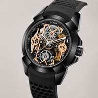 Reloj Deportivo de Cuarzo para Hombre con Caja de Aleación, Esfera Esqueletizada y Manecillas, Resistente al Agua 30M, Correa de Silicona - Éxito de Ventas Transfronterizo