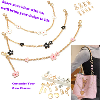 Chaîne de sac personnalisée en émail avec breloques Sakura, sangle décorative DIY pour sacs à main, fournisseur en gros de quincaillerie métallique
