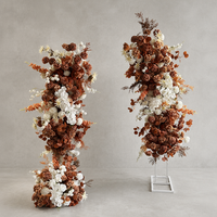 Nouveauté - Fleurs artificielles modernes orange et rose - Arrangements floraux pour mariage - Décoration de mariage