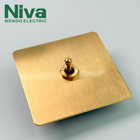 Interruptor de pared de 1 vía de la serie Niva NV2, interruptor de palanca de acero inoxidable, estándar británico, interruptores y enchufes eléctricos de metal, voltaje máximo 220V 13A