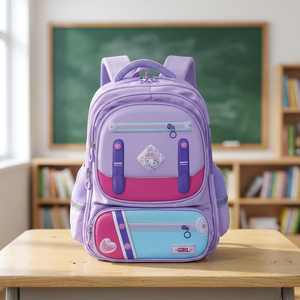 Unisex Waterproof Polyester Zipper Laptop-Friendly <b>Backpack</b> Students Kids Fashion Style 7-9kg Capacity Soft Shoulder <b>Strap</b> - Product Image 3