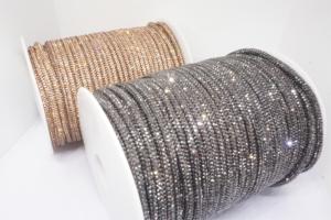 <span class=keywords><strong>Cordon</strong></span> décoratif SINRONG en forme de <span class=keywords><strong>diamant</strong></span>, multicolore, rond, en tube, 6 rangées de cristaux, pour chaussures, bricolage - Product Image 6