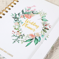 Journal de mariage en spirale d'impression personnalisée en gros organisateur de planification quotidien livre d'or de mariage planificateur de mariage avec boîte