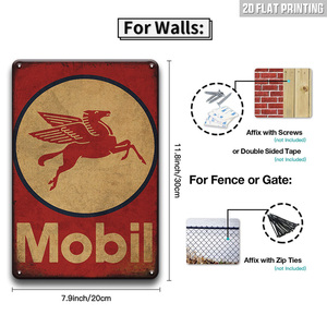 Juego de Letreros Metálicos Vintage para Garaje, Decoración Retro de Gasolina Mobil <span class=keywords><strong>Texaco</strong></span> para Pared de Garaje, Cueva del Hombre, Bar, Taller de Autos - Product Image 3