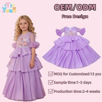 Robes de soirée maxi tutu élégantes pour filles Encanto Isabella Lavender, style princesse pour enfants avec décoration florale, styles personnalisés