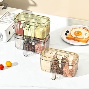 مجموعة علب توابل للمطبخ بثلاثة أقسام، وعاء تخزين متعدد الأقسام للتوابل والبهارات - Product Image 3