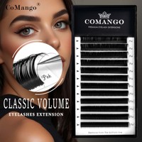 Extensions de cils classiques faites à la main pour salon professionnel ou usage personnel, aspect naturel, vegan, sans cruauté, longues et naturelles