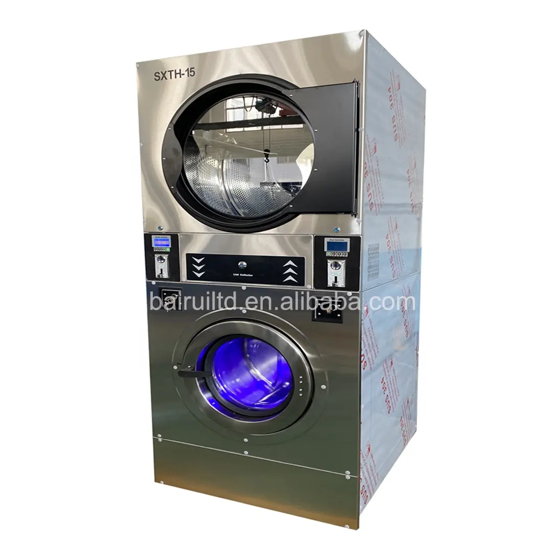 Centralizado por ordenador de a bordo lavadora secadora profesional máquina de lavandería