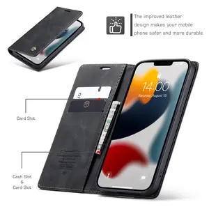 Custodia per telefono in pelle di nuovo arrivo per iPhone 15 pro max - Flip stile portafoglio-più colori e dimensioni disponibili custodia del telefono