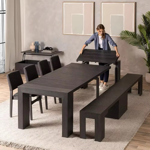 Tavolo <span class=keywords><strong>da</strong></span> <span class=keywords><strong>Pranzo</strong></span> Allungabile <span class=keywords><strong>da</strong></span> 45 cm a 3 m per 4-14 Persone con Sedie Imbottite in Legno di Quercia per <span class=keywords><strong>Sala</strong></span> <span class=keywords><strong>da</strong></span> <span class=keywords><strong>Pranzo</strong></span> <span class=keywords><strong>e</strong></span> <span class=keywords><strong>Cucina</strong></span> - Product Image 5