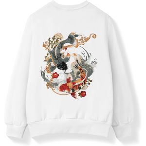 Sweat-shirt à col rond pour homme Niepce Inc, broderie de poisson koi, pull graphique fait main, tissu tricoté, style streetwear - Product Image 1