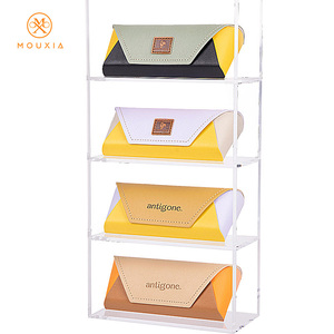 手作りレトロアートPUレザー折りたたみ式おしゃれサングラス収納ケース携帯用耐圧眼鏡ケース - Product Image 1