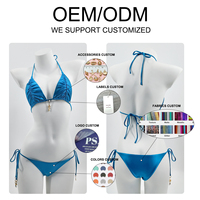 LIQIAO Push-up Bikiniset met Pailletten en Gemengde Print, Driehoekige Bikini, Verstelbare Bandjes, Bloemen/Luipaardprint, Duurzame Mode