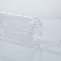 Pot en plastique PET vide de 330 ml, très vendu, avec couvercle à clipser en aluminium facile à ouvrir, pour café, thé, jus, soda, boissons