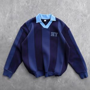 <span class=keywords><strong>T</strong></span>-<span class=keywords><strong>shirt</strong></span> streetwear en coton épais personnalisé, polo rayé brodé, <span class=keywords><strong>t</strong></span>-<span class=keywords><strong>shirt</strong></span> à <span class=keywords><strong>col</strong></span> en <span class=keywords><strong>V</strong></span> surdimensionné à manches longues pour hommes - Product Image 1