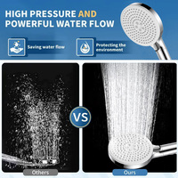 Filtre purificateur d'eau Élimine le chlore Haute pression Économie d'eau Douche à main en plastique grande taille