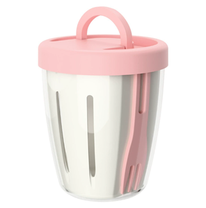 Portable Double Layer Salad Cup Drainable Fruit <b>Box</b> with Fork Leakproof Kitchen Tableware for Outdoor Picnics and Food <b>Storage</b> - Product Image 1