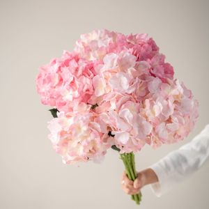 Diana <b>Hydrangea</b> Single Branch <b>Artificial</b> Flower Plastic Fabric Long Lasting Wedding Decorations - Product Image 1