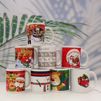 Taza de Café de Cerámica Navideña, Taza para Sublimación, Regalo Navideño para el Hogar y la Oficina