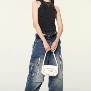 Chaleco Plisado para <span class=keywords><strong>Mujer</strong></span>, Estilo Americano, Color Sólido, Casual, Versátil, Sexy, Primavera-Verano - Product Image 1