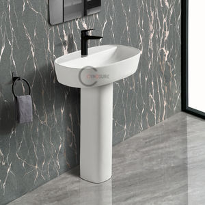 Vasque sur pied au design moderne en promotion – Vasque colonne simple et économique pour appartements de petite taille - Product Image 4