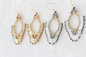 Bague en acier plaqué or 18 carats avec perles de riz Miyuki de style ethnique bohème classique, pendentif tissé à la main - Product Image 5