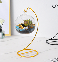 Crochet suspendu en fer pour globe en verre, plante aérienne, terrarium, boule de sorcière, ornements, décoration de mariage, support d'exposition