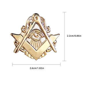 Pins de Solapa Masónicos, Insignia de la Francmasonería, Masón, BLM41, Tamaño 2.6*2.2cm, Ojo de <span class=keywords><strong>Horus</strong></span> 3D, Ojo que Todo lo Ve de <span class=keywords><strong>Dios</strong></span>, Chapado en Oro - Product Image 2