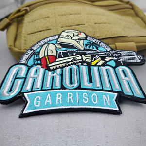 Patchs tactiques brodés Garrison en dentelle de denim écologique tissée pour vestes et blousons avec fermeture auto-agrippante - Product Image 5