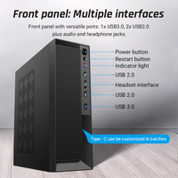 Boîtier de bureau d'affaires châssis 8L noir SPCC acier Micro ATX Mini ITX Compatible SSD USB type-c boîtiers d'ordinateur