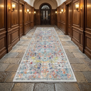 <span class=keywords><strong>Tapis</strong></span> <span class=keywords><strong>de</strong></span> couloir vintage à motif floral oriental vieilli, antidérapant, lavable, long, style bohème, <span class=keywords><strong>tapis</strong></span> <span class=keywords><strong>de</strong></span> zone à motif traditionnel - Product Image 2