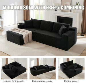 أريكة مقطعية رمادية مضغوطة في صندوق على شكل حرف <span class=keywords><strong>L</strong></span>، شحن مجاني داخل الولايات المتحدة، كنبة صينية بدون هيكل - Product Image 5